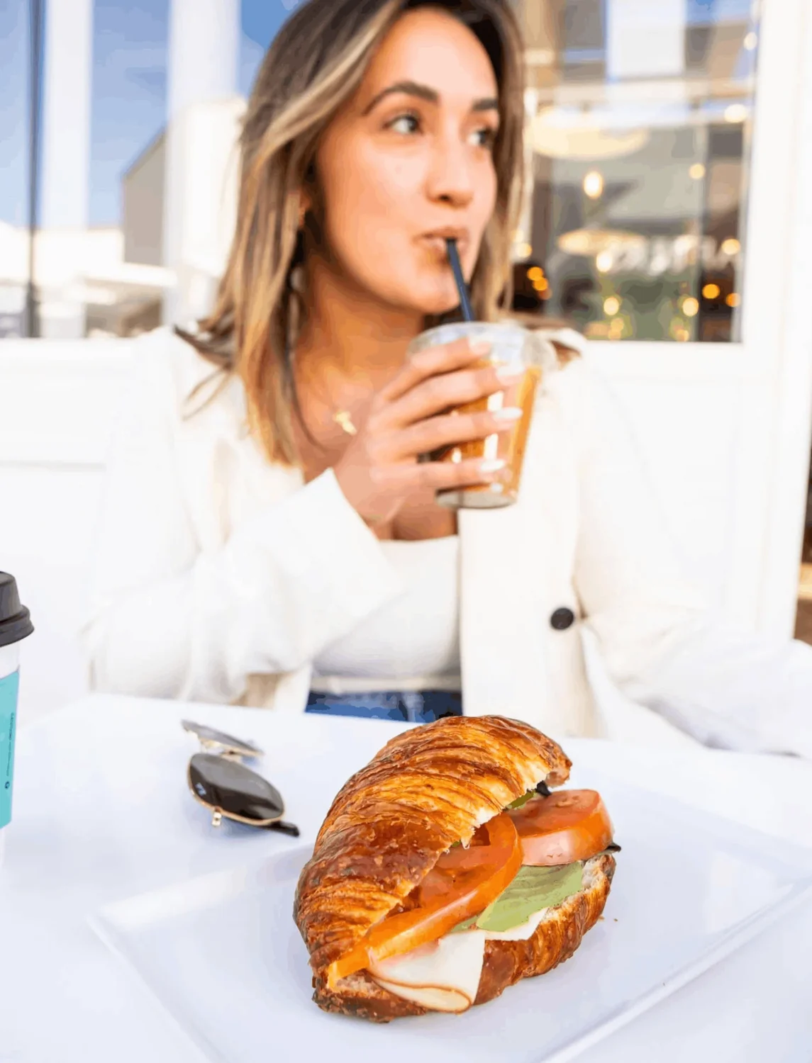 A morning coffee and croissant at Hanna’s