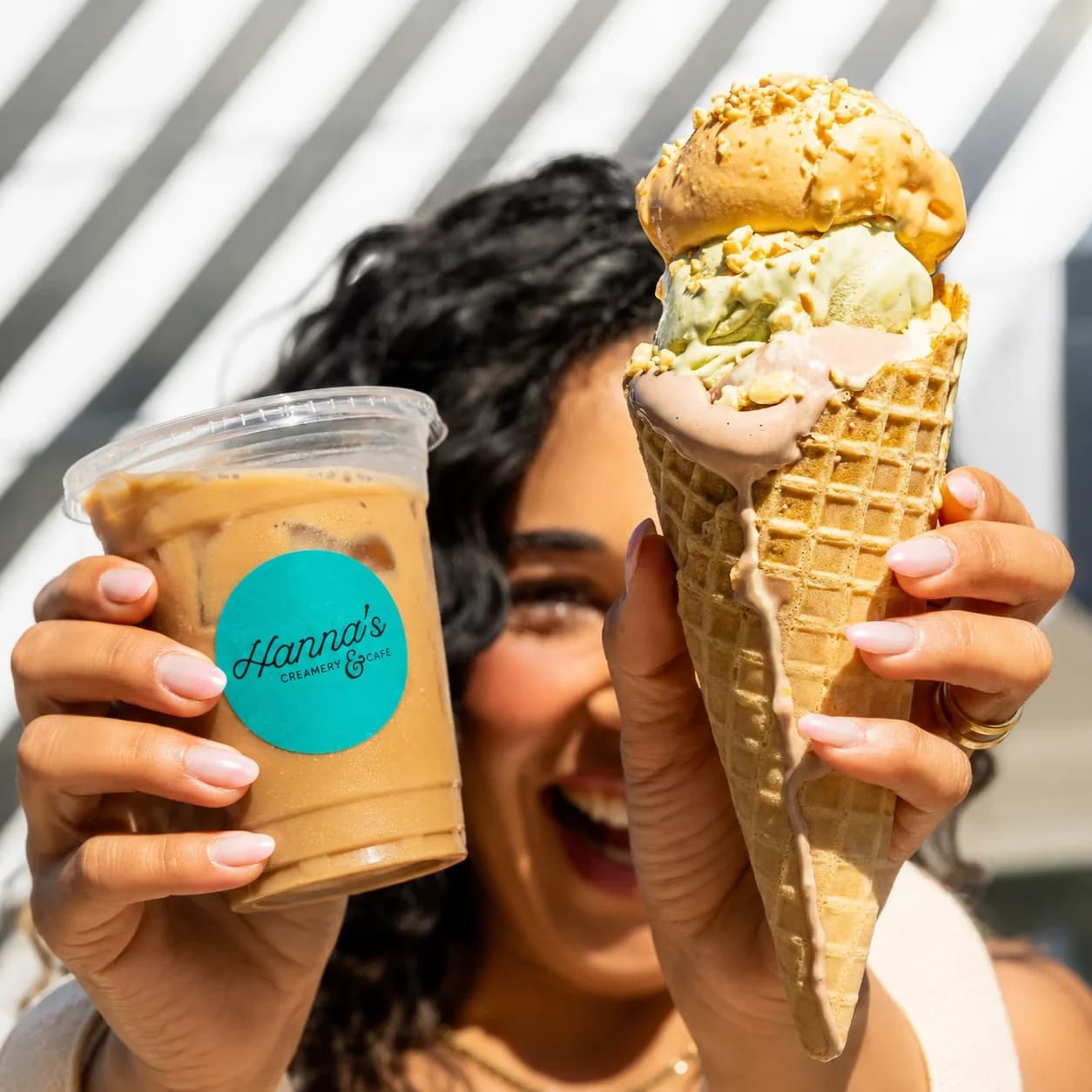 Hanna’s coffee and gelato enjoyed together